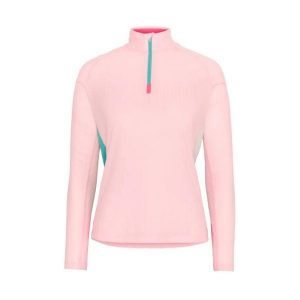 Damski sweter 1/2 zip Kari Traa Leah. Czerwone swetry klasyczne Kari Traa, bez kołnierzyka. Za 346,50 zł.