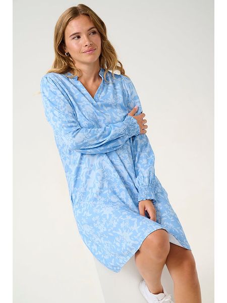 CULTURE Sukienka w kolorze błękitnym rozmiar: L. Niebieskie sukienki Culture, l, bez wzorów, z wiskozy, bez kołnierzyka, bez ramiączek, midi. Za 161,34 zł.