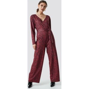 NA-KD Leo Wrap Jumpsuit - Red. Kombinezony marki NA-KD. Za 181,95 zł.