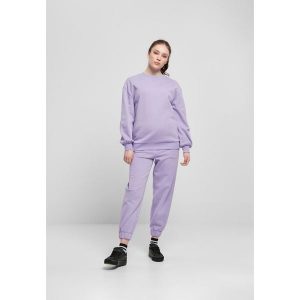 Bluza damska Urban Classics organic oversized crew. Niebieskie bluzy Urban Classics, bez wzorów, z bawełny, bez kaptura. Za 212,35 zł.