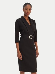 Rinascimento Sukienka koktajlowa CFC0126777003 Czarny Slim Fit. Czarne kombinezony Rinascimento, s, bez wzorów, z syntetyku, wizytowe, bez kołnierzyka, bez ramiączek. Za 489,99 zł.