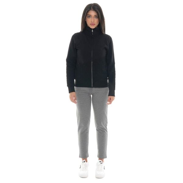 Bluza zimowa Damen ze Stehkragen und Reißverschluss, Leone 1947 Warkocz. Czarne bluzy LEONE 1947 APPAREL, na zimę, bez wzorów, z bawełny, bez kaptura. W wyprzedaży za 191,56 zł.