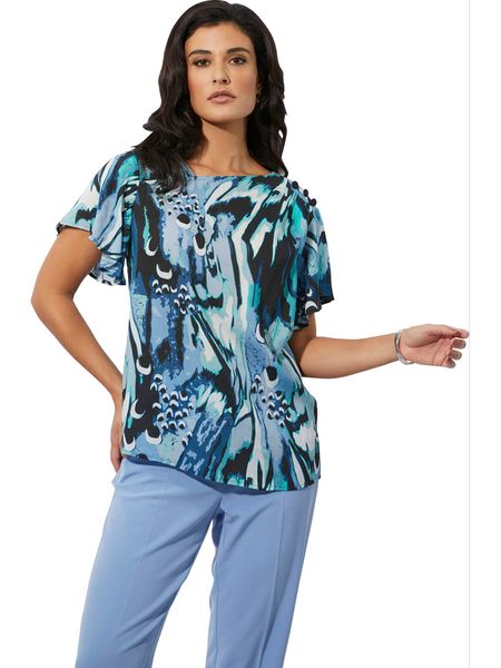 WITT WEIDEN Bluzka w kolorze biało-niebiesko-czarnym rozmiar: 40. Niebieskie bluzki WITT WEIDEN, bez wzorów, bez kołnierzyka, bez ramiączek. Za 69,75 zł.