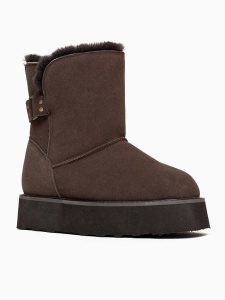 Gooce Skórzane botki "Colorado" w kolorze brązowym rozmiar: 37. Brązowe botki Gooce, bez wzorów, ze skóry, bez obcasa, na platformie, bez zapięcia. Za 217,99 zł.