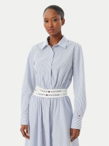 Tommy Hilfiger Koszula WW0WW48903 Niebieski Regular Fit. Niebieskie koszule TOMMY HILFIGER, s, bez wzorów, z bawełny, bez kołnierzyka, bez ramiączek. Za 476,99 zł.