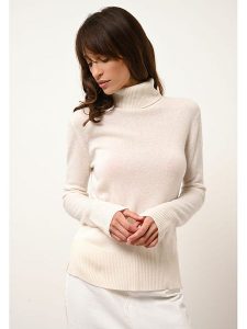 Just Cashmere Kaszmirowy sweter "Lexie" w kolorze białym rozmiar: L. Białe golfy Just Cashmere, bez wzorów, z kaszmiru. Za 255,34 zł.