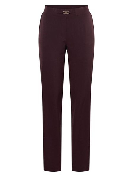 &Co Woman Spodnie "Pola" w kolorze brązowym rozmiar: L. Brązowe spodnie z wysokim stanem &Co Woman, z aplikacjami, z materiału, z podwyższonym stanem. Za 174,43 zł.