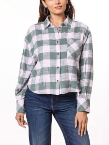 Scotch & Soda Koszula w kolorze fioletowo-oliwkowym rozmiar: XL. Brązowe koszule Scotch & Soda, xl, bez wzorów, z bawełny, bez kołnierzyka, bez ramiączek. Za 83,42 zł.