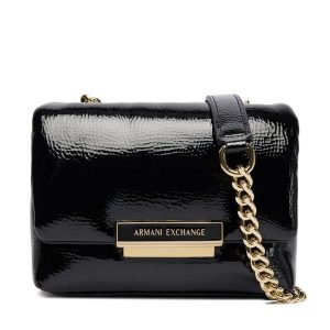 Torebka Armani Exchange. Czarne torebki klasyczne Armani Exchange, bez wzorów, bez dodatków. Za 589,99 zł.
