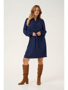 Cream Sukienka w kolorze granatowym rozmiar: 36. Niebieskie sukienki Cream, na co dzień, z aplikacjami, z tkaniny, bez kołnierzyka, bez ramiączek, midi, proste. Za 168,06 zł.