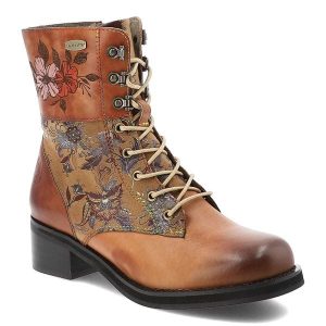 Brązowe Botki Laura Vita Skórzane Buty Damskie. Brązowe botki LAURA VITA, na jesień, z aplikacjami, ze skóry, bez obcasa, na obcasie, bez zapięcia. Za 441,99 zł.