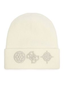Guess Czapka AW5177 POL01 Biały. Białe czapki Guess, z aplikacjami, z materiału. Za 97,00 zł.