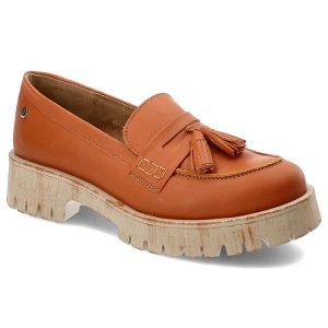 Pomarańczowe Półbuty Maciejka Wygodne Skórzane Buty Damskie. Brązowe półbuty Maciejka, bez wzorów, bez obcasa, bez zapięcia. Za 322,99 zł.