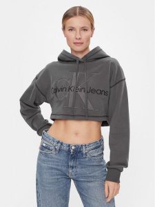 Calvin Klein Jeans Bluza Hero Monologo Short Hoodie J20J222540 Szary Regular Fit. Szare bluzy Calvin Klein Jeans, xl, bez wzorów, z bawełny, bez kaptura. Za 339,99 zł.