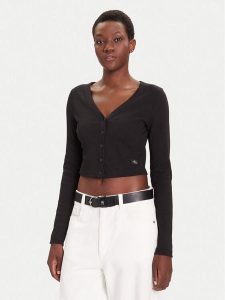Calvin Klein Jeans Kardigan LV047C204G Czarny Regular Fit. Czarne kardigany Calvin Klein Jeans, z bawełny. Za 149,99 zł.