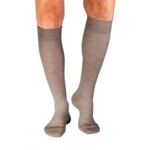 Beżowe skarpetki uciskowe z wełny merynosów 3/4. Brązowe skarpetki OEM, bez wzorów, z wełny. W wyprzedaży za 94,89 zł.