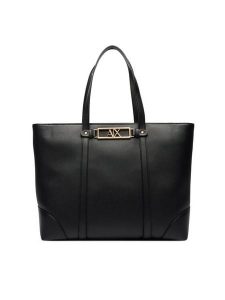 Armani Exchange Torebka XW002608 AF15632 UC010 Czarny. Czarne shopper bag Armani Exchange, bez wzorów, ze skóry, bez dodatków. Za 729,99 zł.
