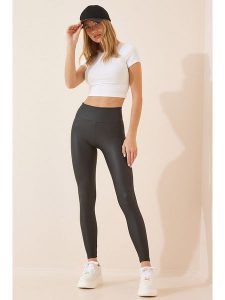 Happiness Istanbul Legginsy w kolorze czarnym rozmiar: 36. Czarne legginsy Happiness Istanbul, bez wzorów, z podwyższonym stanem. Za 70,08 zł.