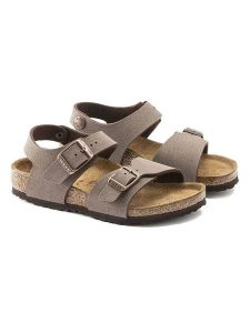 Birkenstock Skórzane sandały "New York" w kolorze beżowym rozmiar: 32. Brązowe sandały Birkenstock, bez wzorów, z nubiku, z otwartym noskiem, bez obcasa, bez zapięcia. Za 206,42 zł.