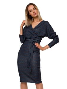 Made of emotion Sukienka ze wzorem rozmiar: M. Niebieskie sukienki Made Of Emotion, m, bez wzorów, bez kołnierzyka, bez ramiączek, midi. Za 268,95 zł.