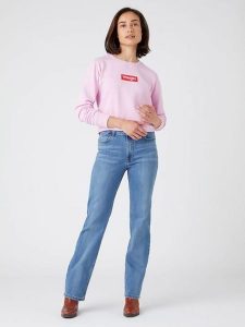 Wrangler Dżinsy - Regular fit - w kolorze błękitnym rozmiar: W27/L32. Niebieskie jeansy Wrangler, z aplikacjami, z bawełny, z podwyższonym stanem. Za 113,90 zł.