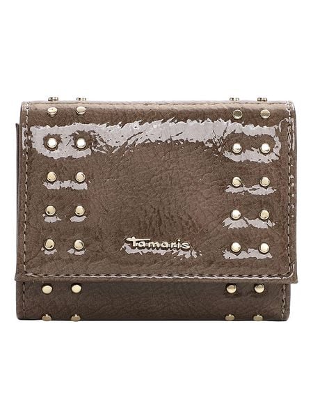Tamaris Portfel "Georgina" w kolorze szarobrązowym - 10,5 x 9 x 3 cm rozmiar: onesize. Brązowe portfele Tamaris, bez wzorów, z lakierowanej skóry. Za 87,19 zł.