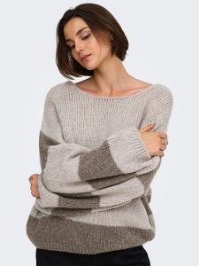 JDY Sweter w kolorze szarobrązowym rozmiar: M. Brązowe swetry oversize JDY, m, bez wzorów, bez ramiączek. Za 129,95 zł.