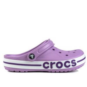 Klapki chodaki damskie sportowe Crocs BAYABAND CLOG. Białe klapki Crocs, bez wzorów, z materiału, bez obcasa. Za 229,00 zł.