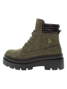 U.S. Polo Assn. Botki w kolorze khaki rozmiar: 37. Brązowe botki U.S. Polo Assn., bez wzorów, bez obcasa, bez zapięcia. Za 214,70 zł.