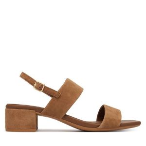 Sandały ECCO. Brązowe sandały ecco, bez wzorów, bez obcasa, na słupku, bez zapięcia. Za 569,99 zł.