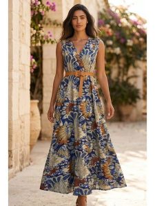 SOULSHAE Sukienka ze wzorem rozmiar: XXL/3XL. Sukienki SOULSHAE, xl, bez wzorów, bez kołnierzyka, bez ramiączek, maxi. Za 164,95 zł.