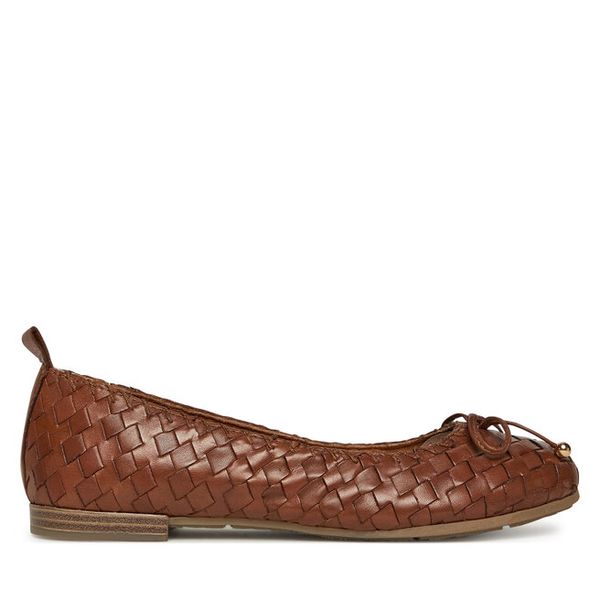 Baleriny Marco Tozzi. Brązowe balerinki Marco Tozzi, bez wzorów, bez obcasa, bez zapięcia. Za 189,99 zł.