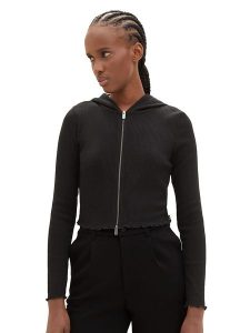 Tom Tailor Bluza w kolorze czarnym rozmiar: L. Czarne bluzy Tom Tailor, l, bez wzorów, prążkowane, bez kaptura. Za 41,69 zł.