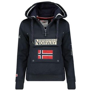 Bluza sportowa damska Geographical Norway Gymclass. Niebieskie bluzy Geographical Norway, xl, bez wzorów, z bawełny, bez kaptura. Za 227,00 zł.