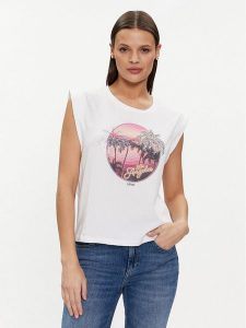 Liu Jo T-Shirt MA4332 J5003 Biały Regular Fit. Białe t-shirty Liu Jo, m, bez wzorów, z bawełny, bez kołnierzyka, bez ramiączek. Za 229,99 zł.