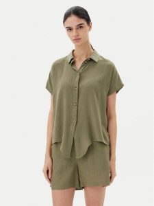 Vero Moda Koszula Thea 10333794 Zielony Loose Fit. Zielone koszule Vero Moda, m, bez wzorów, z wiskozy, bez kołnierzyka, bez ramiączek. Za 119,99 zł.