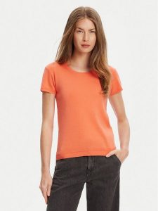 United Colors Of Benetton T-Shirt 1091D1M10 Pomarańczowy Regular Fit. Brązowe t-shirty United Colors of Benetton, l, bez wzorów, z bawełny, bez kołnierzyka, bez ramiączek. Za 129,99 zł.