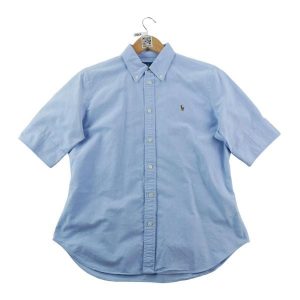 Koszule klasyczne damskie Slim Fit niebieskie. Niebieskie koszule Ralph Lauren, l, bez wzorów, z jeansu, bez kołnierzyka, bez ramiączek. Za 207,36 zł.