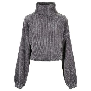 Bluza damska z golfem Urban Classics chenille (GT). Szare bluzy Urban Classics, bez wzorów, bez kaptura. Za 237,00 zł.