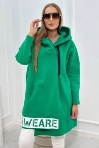 Bluza ocieplana z suwakiem zielona. Zielone bluzy KESI, l, bez wzorów, z bawełny, bez kaptura. Za 278,10 zł.