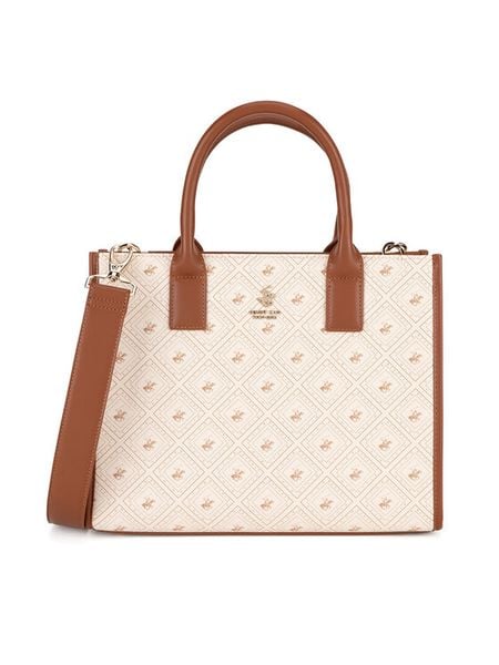 Beverly Hills Polo Club Torebka BHPC-S-004-07 Beżowy. Brązowe kuferki Beverly Hills Polo Club, bez wzorów, bez dodatków. Za 269,99 zł.