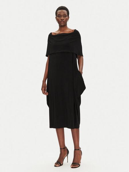 Joseph Ribkoff Sukienka dzianinowa 251205 Czarny Regular Fit. Czarne sukienki Joseph Ribkoff, bez wzorów, z dzianiny, bez kołnierzyka, bez ramiączek. Za 589,99 zł.