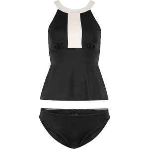Tankini (2 części) bonprix czarno-kremowy. Bikini marki bonprix. Za 89,99 zł.