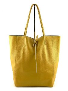 Marlon Skórzany shopper bag w kolorze żółtym - 37 x 40 x 12 cm rozmiar: onesize. Żółte shopper bag Marlon, bez wzorów, z materiału, na ramię, bez dodatków. Za 228,38 zł.