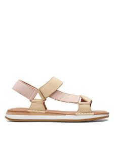 Clarks Skórzane sandały w kolorze jasnoróżowym rozmiar: 38. Różowe sandały Clarks, bez wzorów, z otwartym noskiem, bez obcasa, bez zapięcia. Za 220,63 zł.