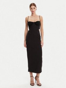 Bardot Sukienka wieczorowa 58535DB Czarny Regular Fit. Czarne kombinezony Bardot, bez wzorów, z syntetyku, wizytowe, bez kołnierzyka, bez ramiączek. Za 319,99 zł.