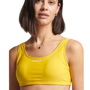 Góra od bikini Superdry Code Essential Top. Żółte bikini Superdry, bez wzorów, z lycry. W wyprzedaży za 138,35 zł.
