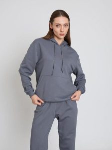 BGN Bluza w kolorze szarym rozmiar: 40. Szare bluzy BGN, bez wzorów, z bawełny, z kapturem. Za 121,99 zł.