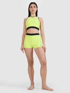 4F Szorty kąpielowe damskie - zielone XS. Zielone bikini 4f, bez wzorów, z elastanu. W wyprzedaży za 49,99 zł.
