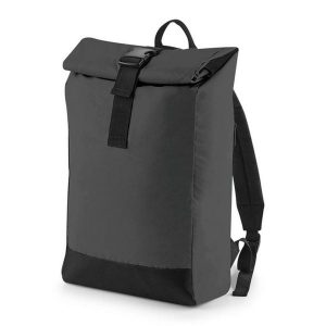 Plecak odblaskowy z rolowanym zapięciem Bag Base. Czarne plecaki BAGBASE. Za 119,95 zł.